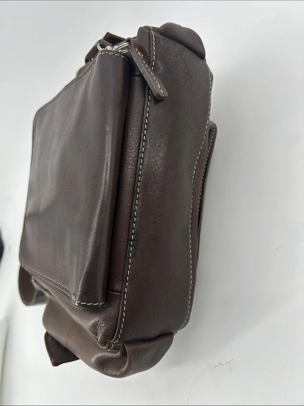 Fossil Travelers Built In Wallet Chocolate Brown Leather  Crossbody Everyday